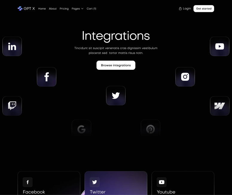 Integrations - GPT X Webflow Template